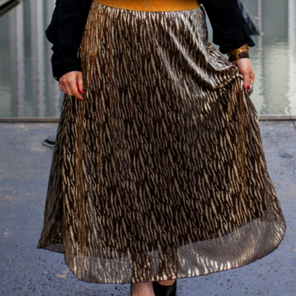 Lularoe Elegant Lucy 2XL gold animal maxi NWT